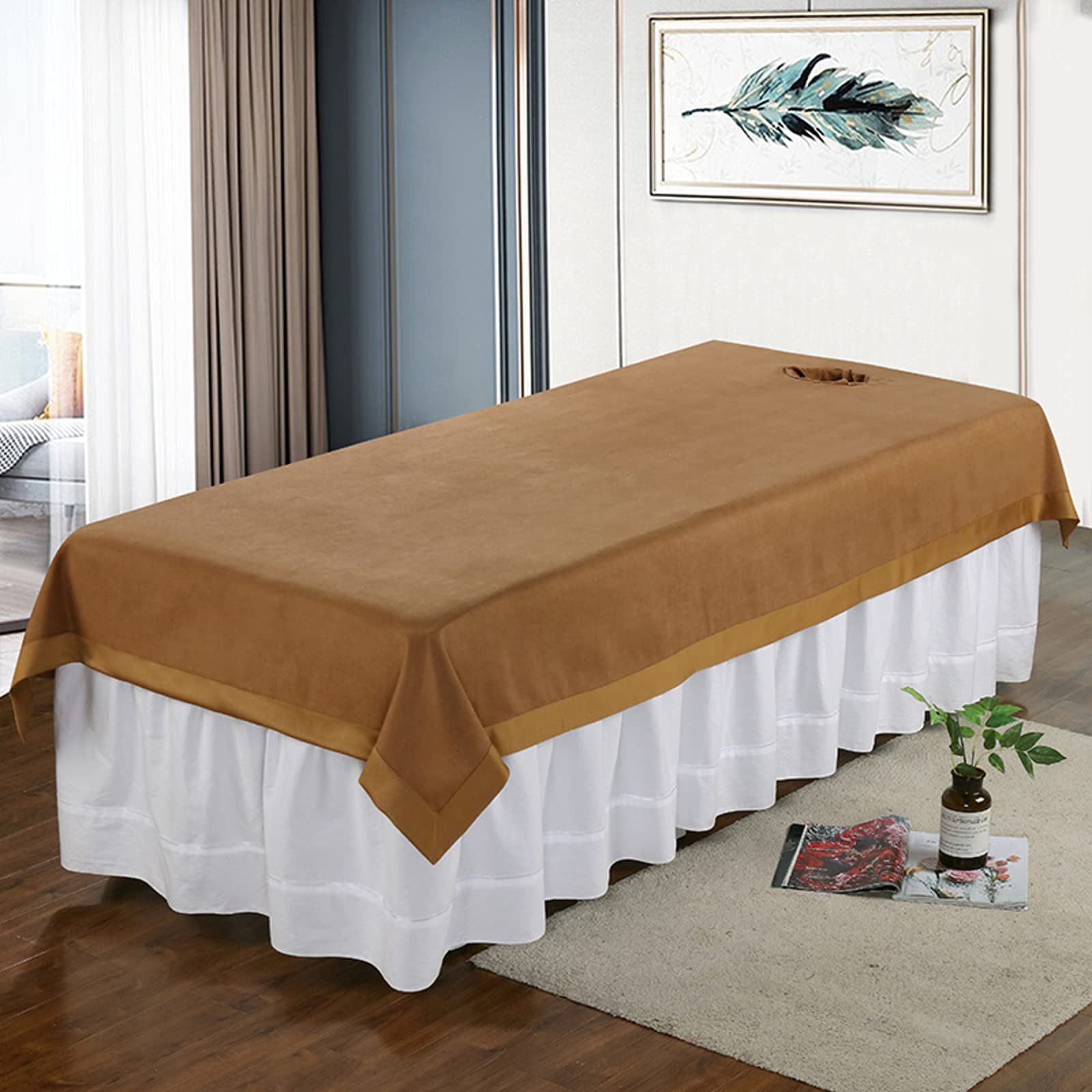 Couvre-lit de massage imperméable lavable avec ouverture faciale