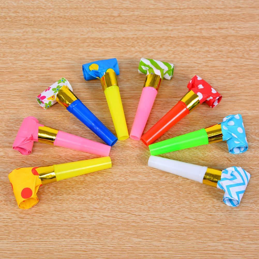 30pcs Party Blowouts Whistles Colorful Party Blower Musical Blowouts Party Horns Noisemakers Birthday Blow Horns Party Horns Party Whistles New Years Party Accessories(Random Color