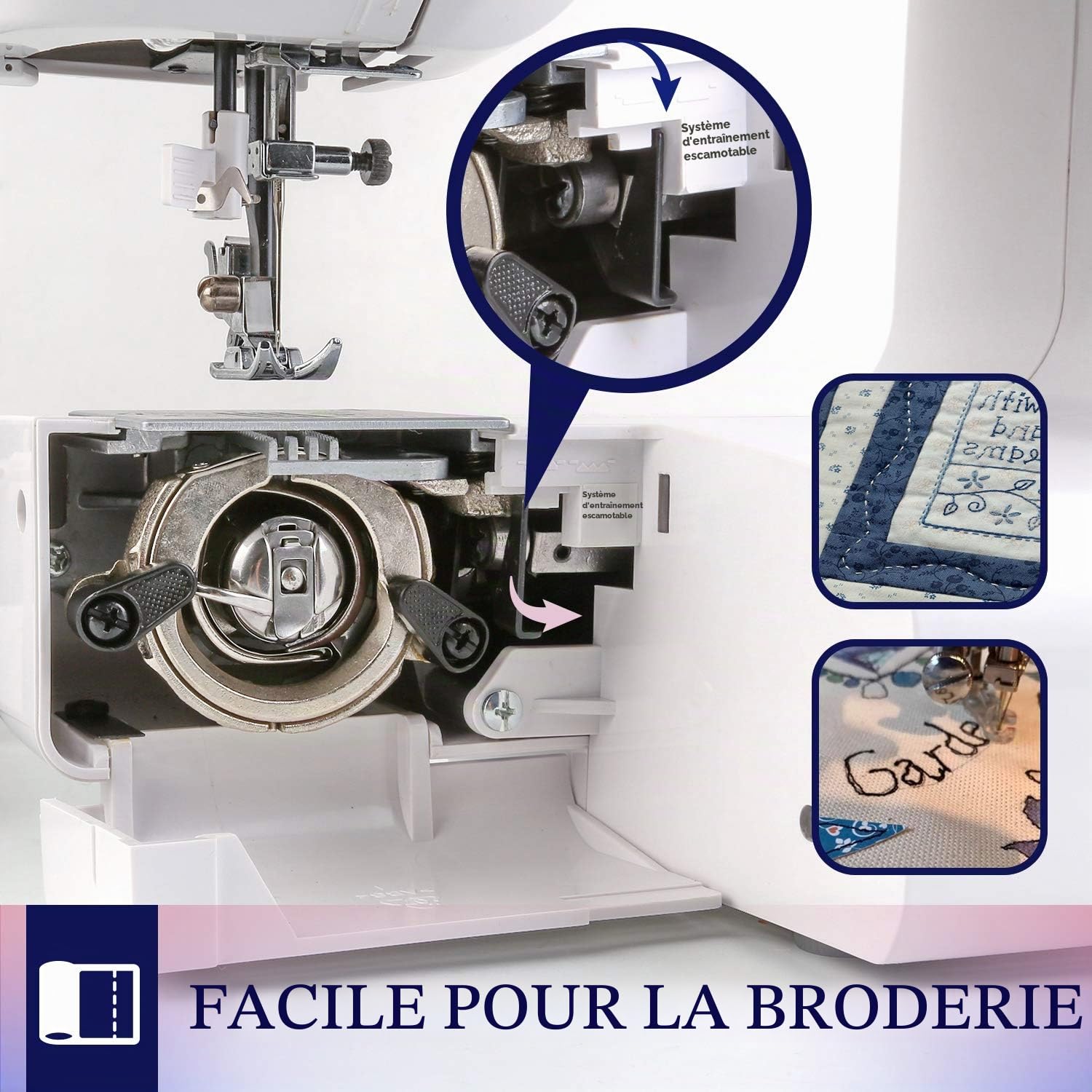 Uten Machine á Coudre Électronique avec 60 Points de Couture,LED Écran Multifonctions,Enfile-Aiguille Automatique,Coud sur Tous Les Tissus