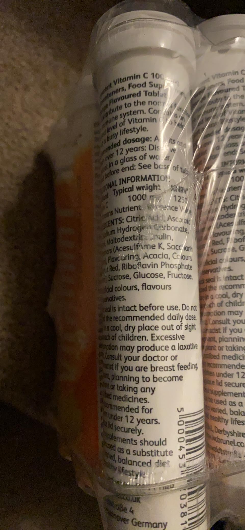 VITAMIN C 1000MG Effervescent Orange Flavour, 20 Tablets £15.58