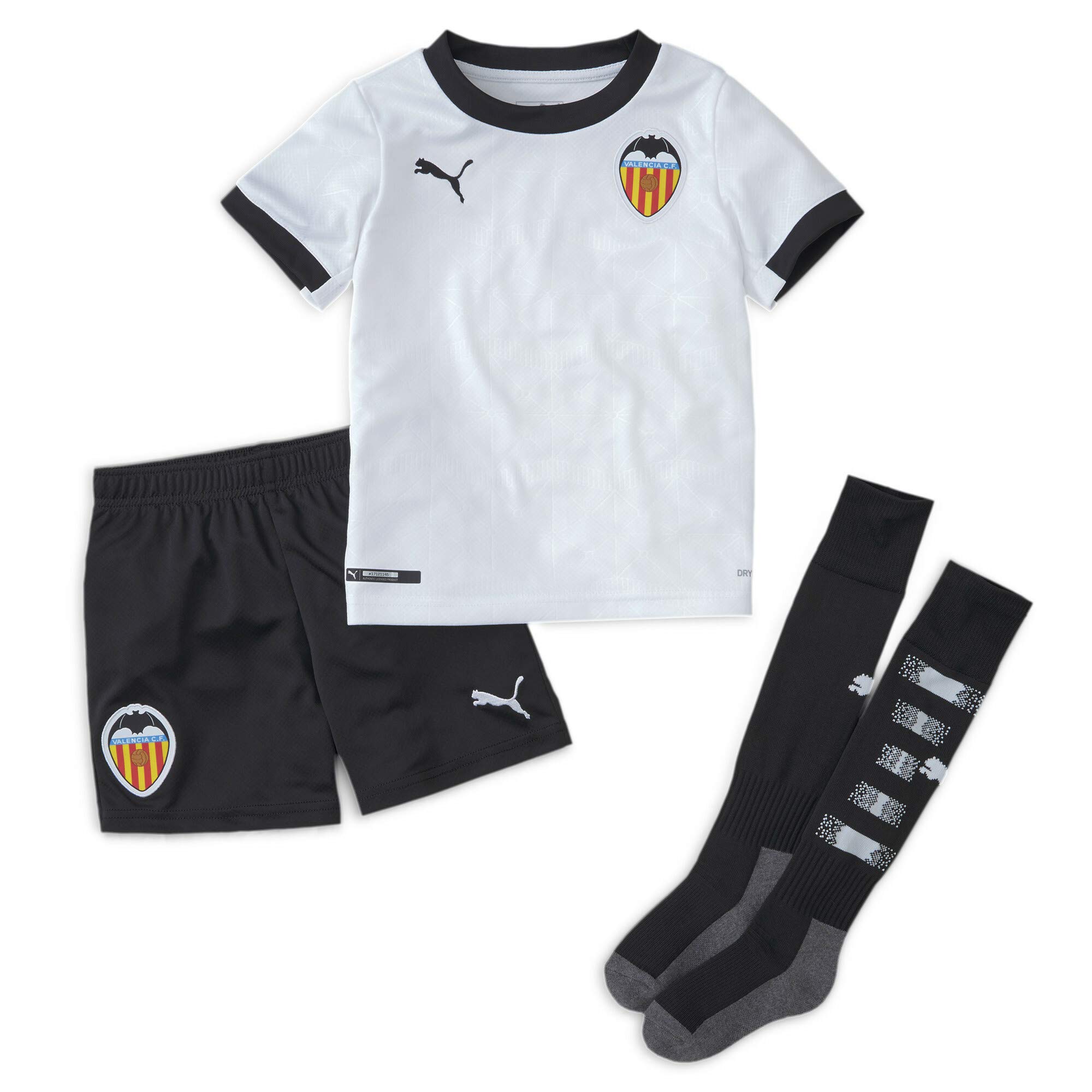 PUMA Valencia Cf Temporada 2020/21 - Home Minikit White-puma Black Camiseta Primera Equipación Niños