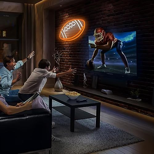 Miniatura 12 de Letreros de neón azules con forma de fútbol, luces de neón para decoración de pared, letrero de luz LED para dormitorio, niños, sala