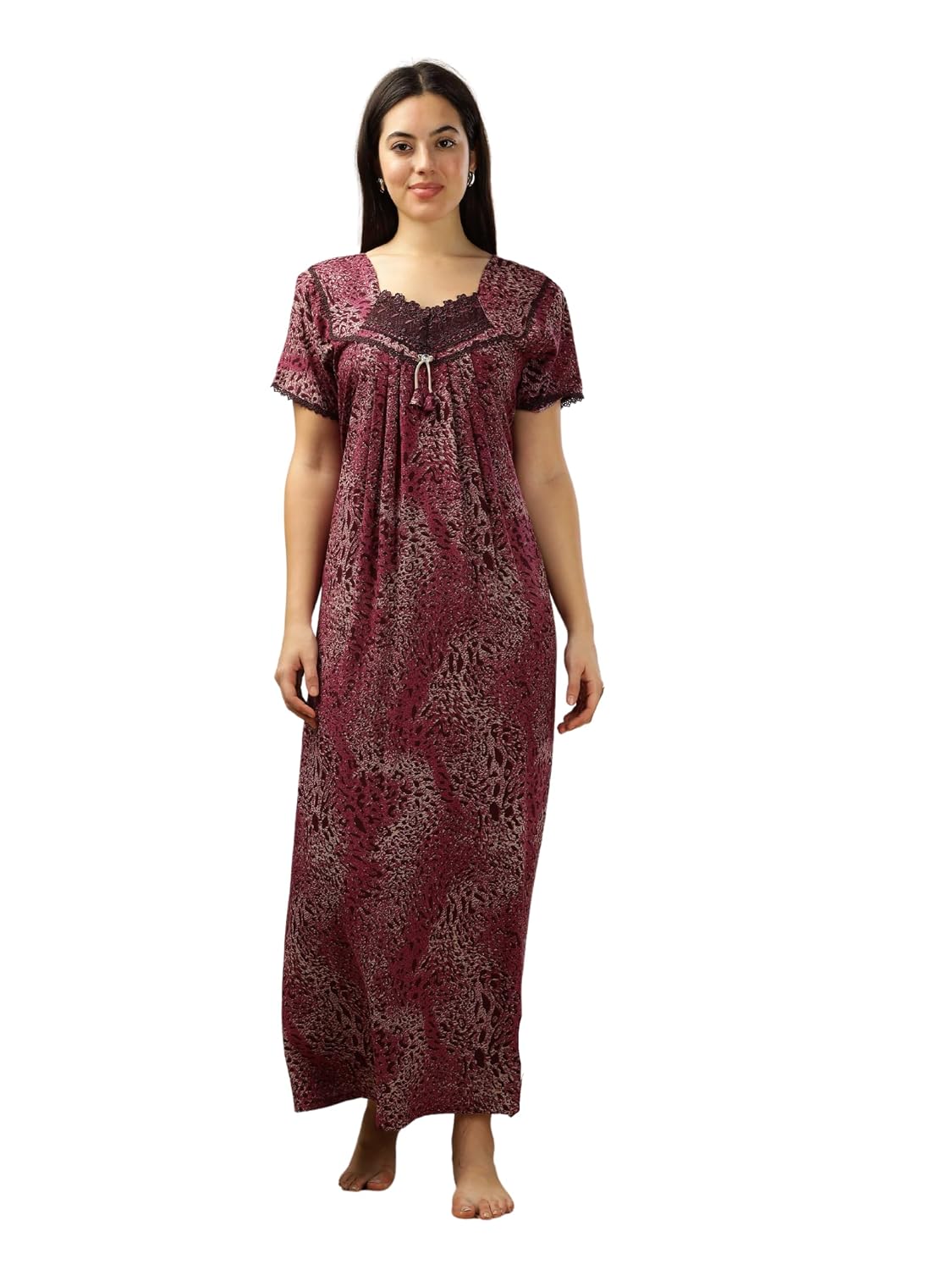 9shines Label Stylish Alpine Nighty Maxi for Women | Full Length Trendy Nightgown | Premium Nightdress | Nightwear | Embro... - Review, Price and Buying Guide