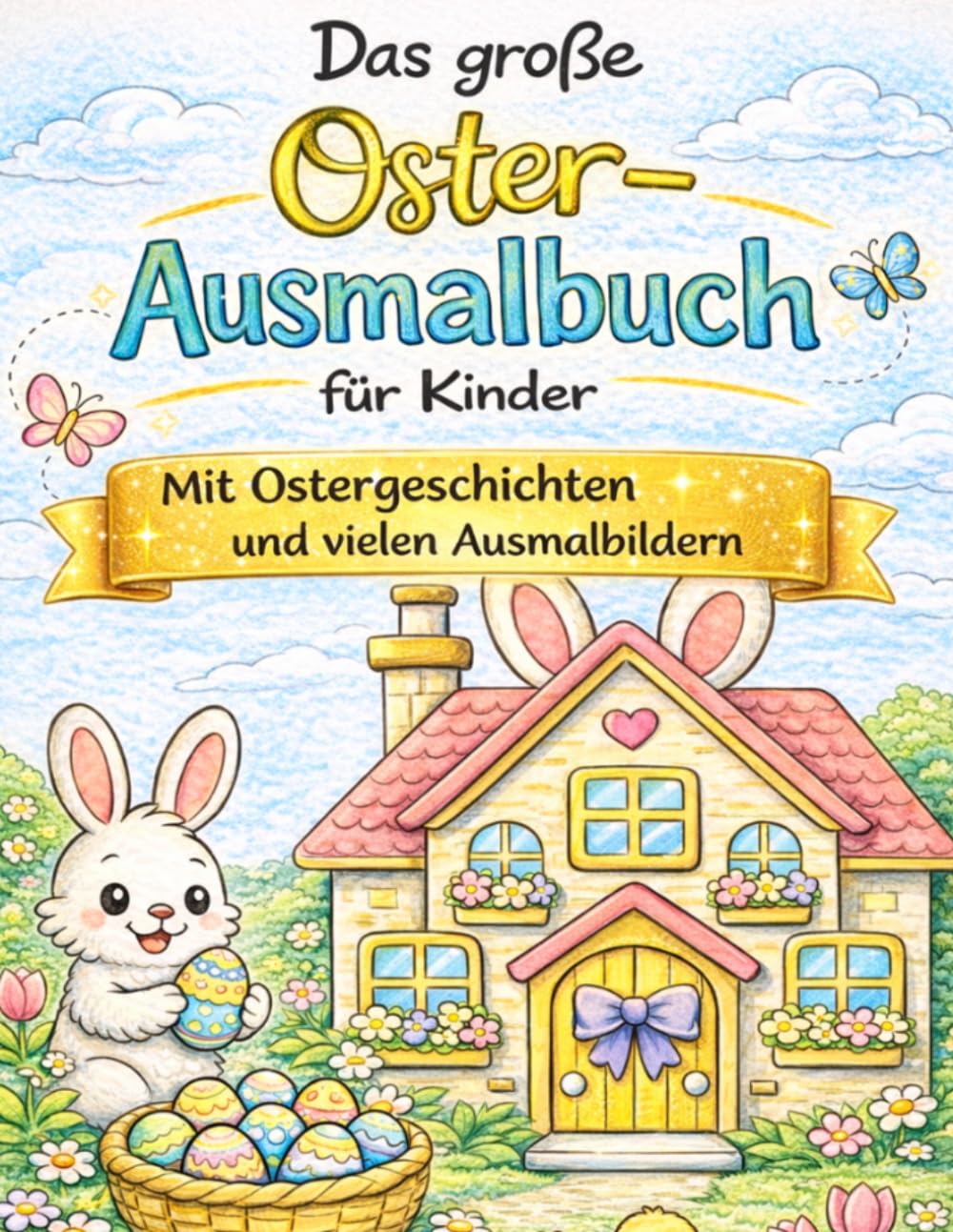 Das große Oster-Ausmalbuch für Kinder - mit Ostergeschichten und vielen Ausmalbildern von Osterhasen, Ostereiern, Nestern: Geschichten aus dem ... Osterhasen, Ostereiern und Frühlingsmotiven