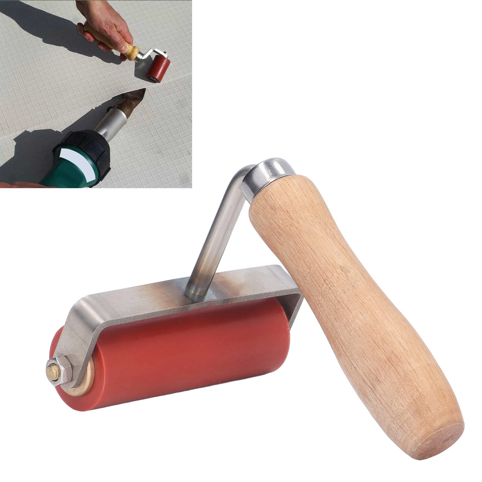 Rodillo de presión, Rodillo de presión de Soldadura de Silicona Resistente al Calor de Mano con curvatura de 75° para proyectos artesanales y construcción (130 * 115 * 115 mm)