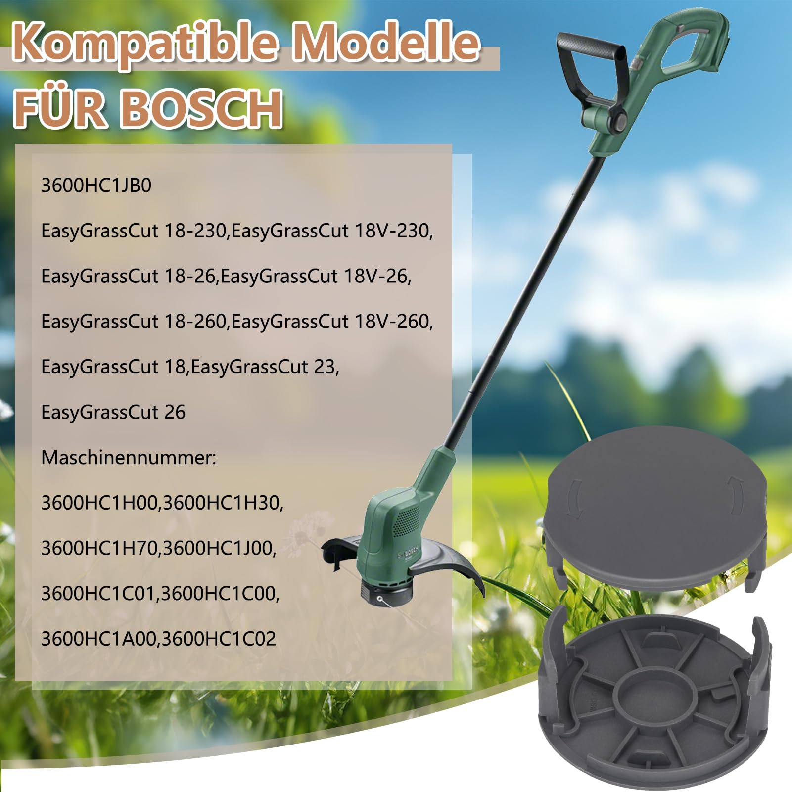 3 Bobine Ricambio Per Tagliaerba Bosch - Compatibili Con EasyGrassCut 18-26, Filo 1.6 Mm - Foto 5