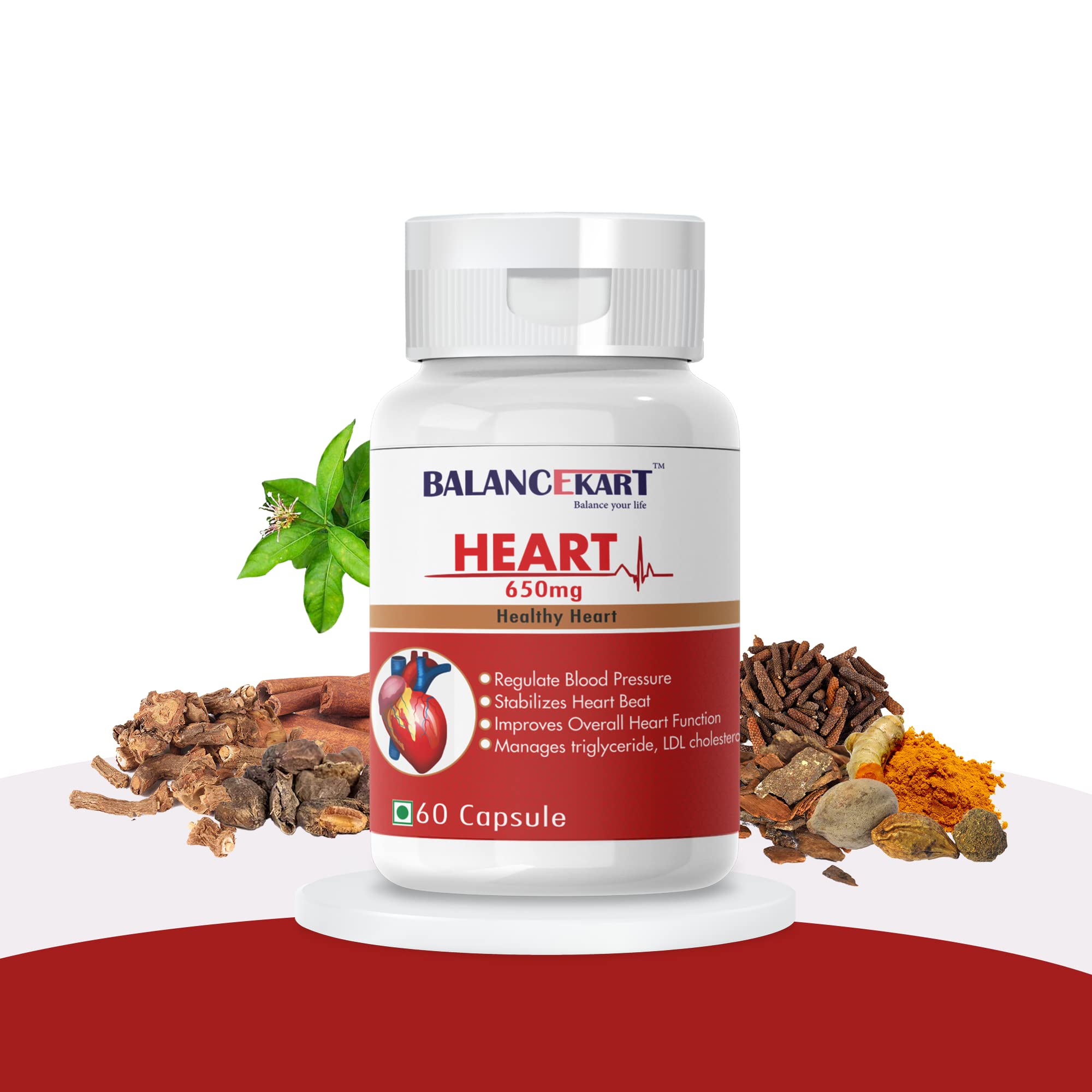 Balancekart Arjuna 650Mg Capsules | Promotes Heart Health | Manages Cholesterol Level - Pack of 60 Capsules, Best Ayurvedic Capsules for heart health (B0C39FWX4N) Amazon Price History, Amazon Price Tracker