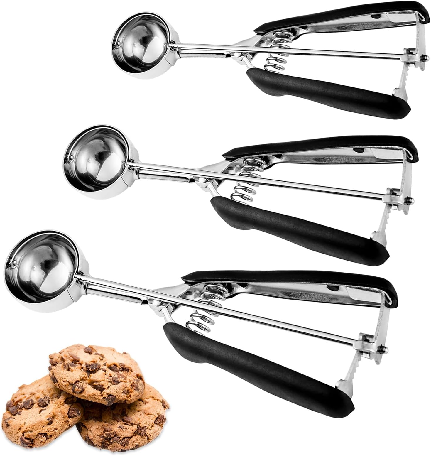 Amazon.com: HOMURE H Cookie Scoop Set, Include 1 Tbsp/2 Tbsp/3 Tbsp ...
