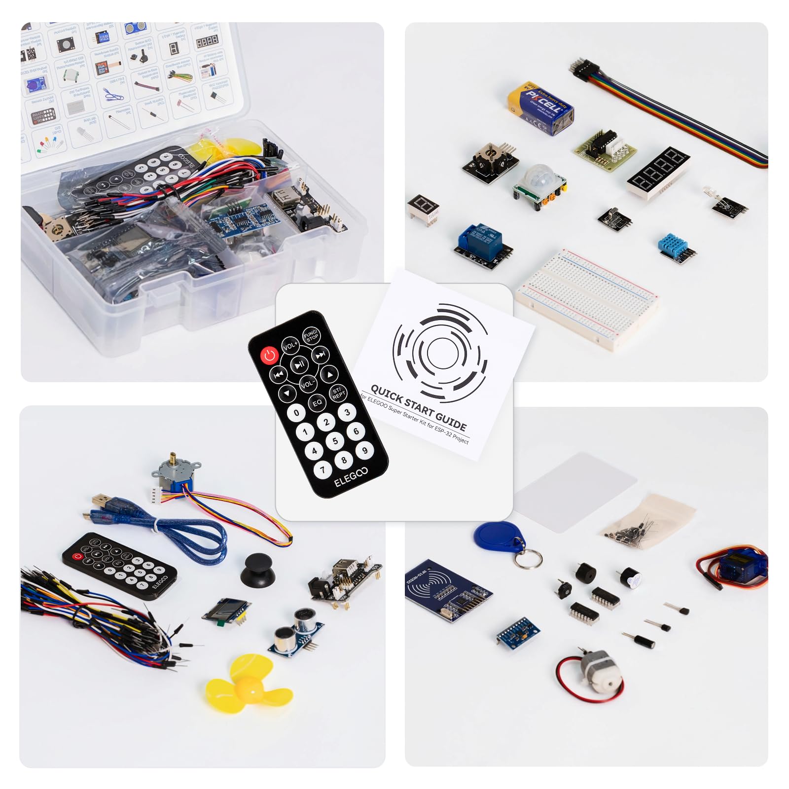 ELEGOO Carte Starter Kit de Démarrage ESP-32 avec Tutoriel et Carte de Développement Microcontrôleur Double Cœur USB-C Prise en Charge AP/STA/AP+STA, Compatible avec Arduino IDE