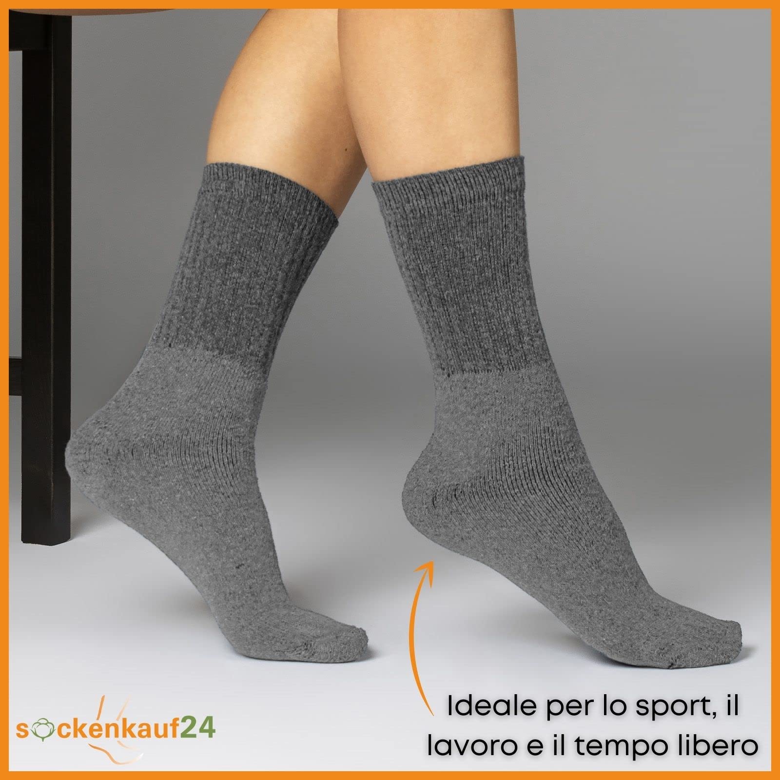 sockenkauf24 10 | 20 | 30 Paia di Calze Sportive Calze da Tennis Calze da Lavoro Uomo Donna Cotone