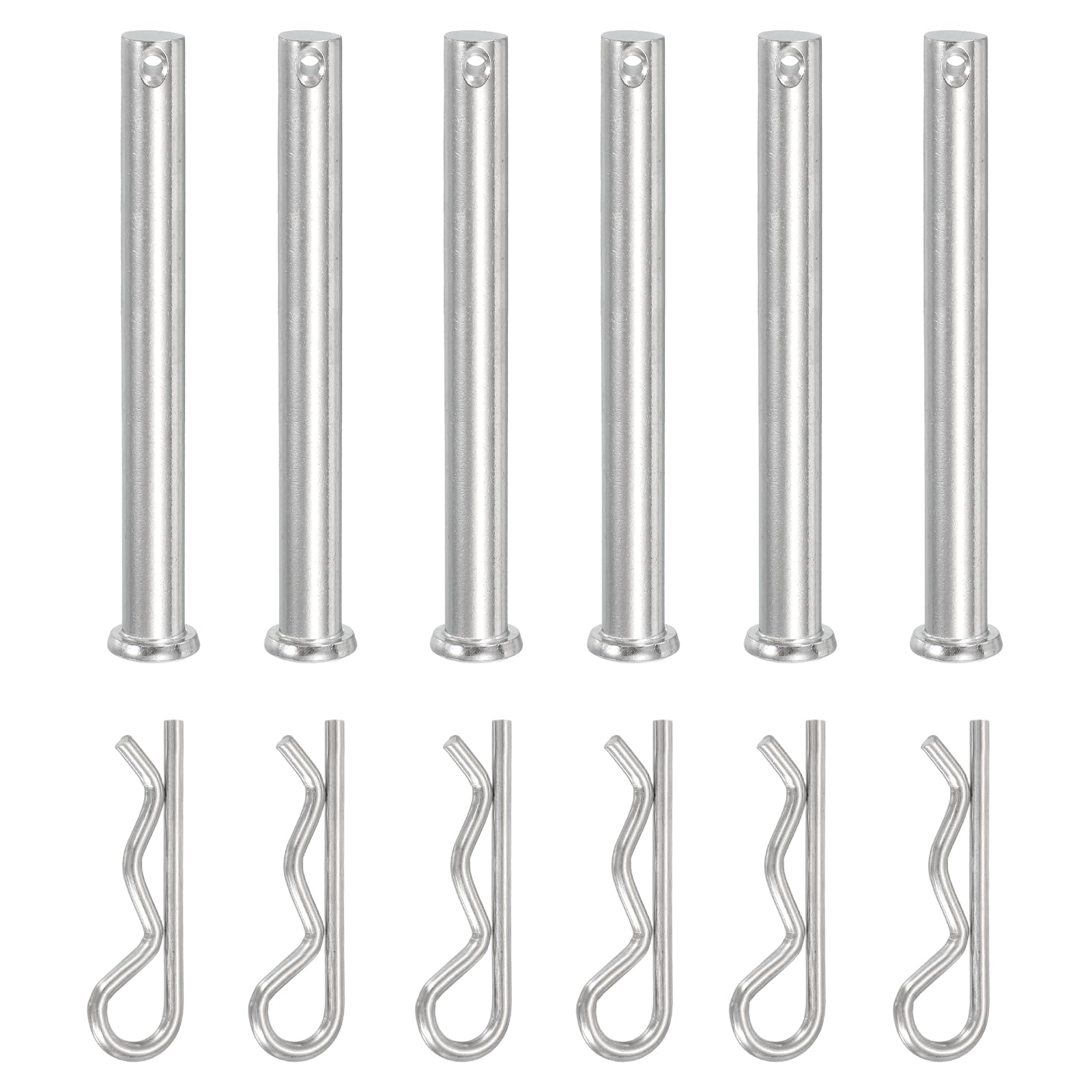 YELARXI 6 Pcs M10x100mm Single Hole Clevis Pin with R Shaped Spring Cotter Pin