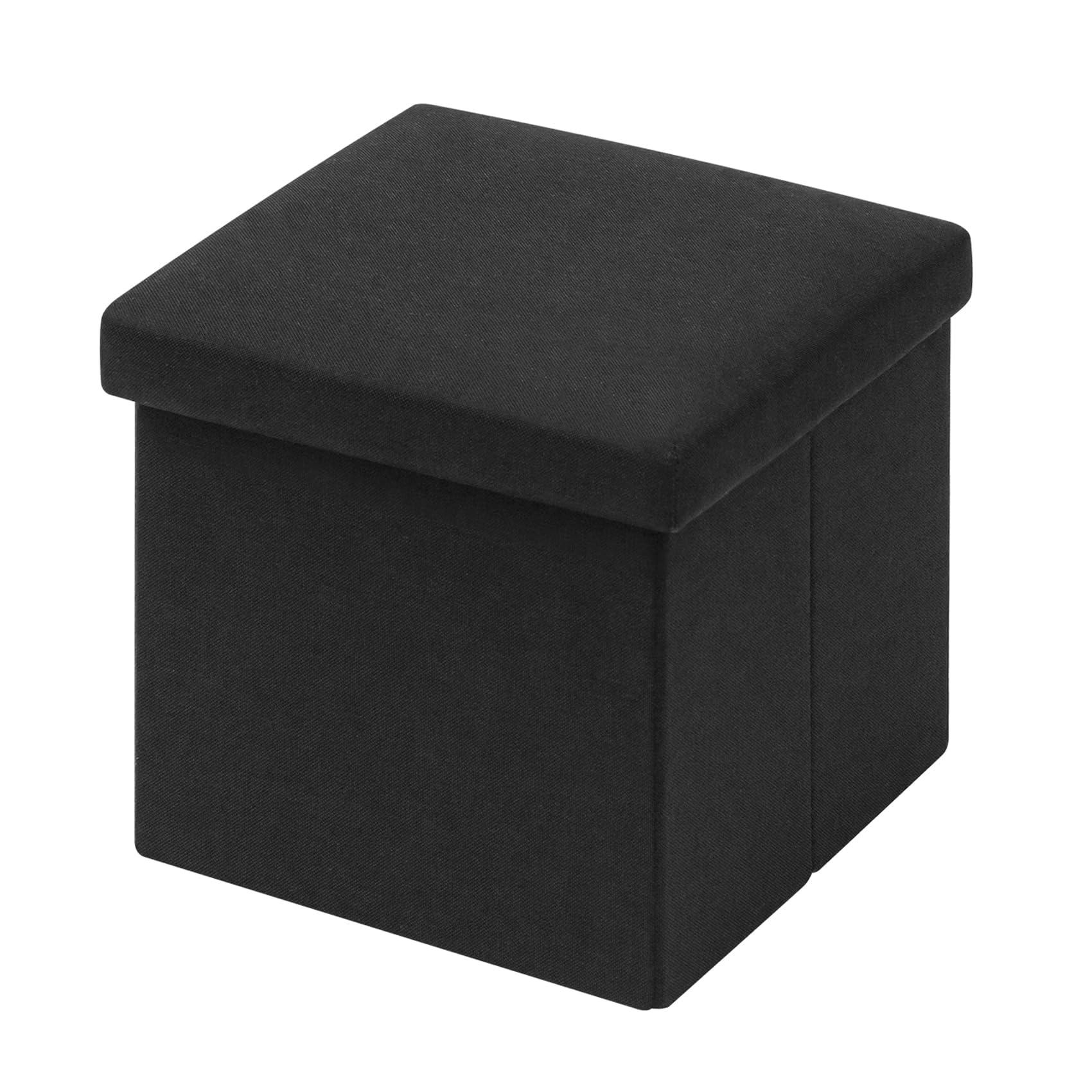 Bonlife Sitztruhe mit Stauraum Couch Hocker Kinder Aufbewahrungsbox Grau Faltbare Truhe Fusshocker Gepolstert Sitzbox mit Deckel 30x30x30cm
