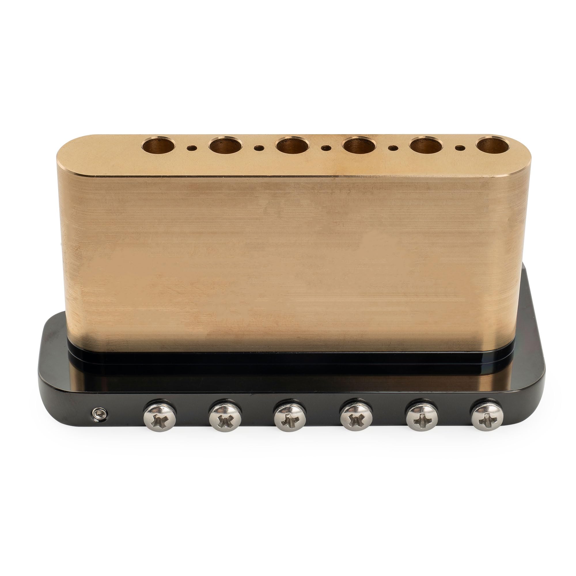 Musiclily Ultra BV022 52,5mm 6-Punkt Tremolo Steg Brige Knife Edge Schwarz | Vollmassives Messing,mit 36mm Block,für Strat Style E-Gitarre