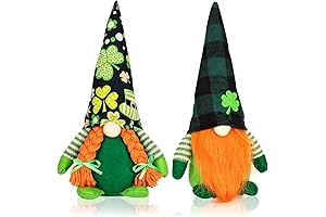 St. Patrick's Day Gnomes Decor - 2Pack Green Irish Handmade Gnomes