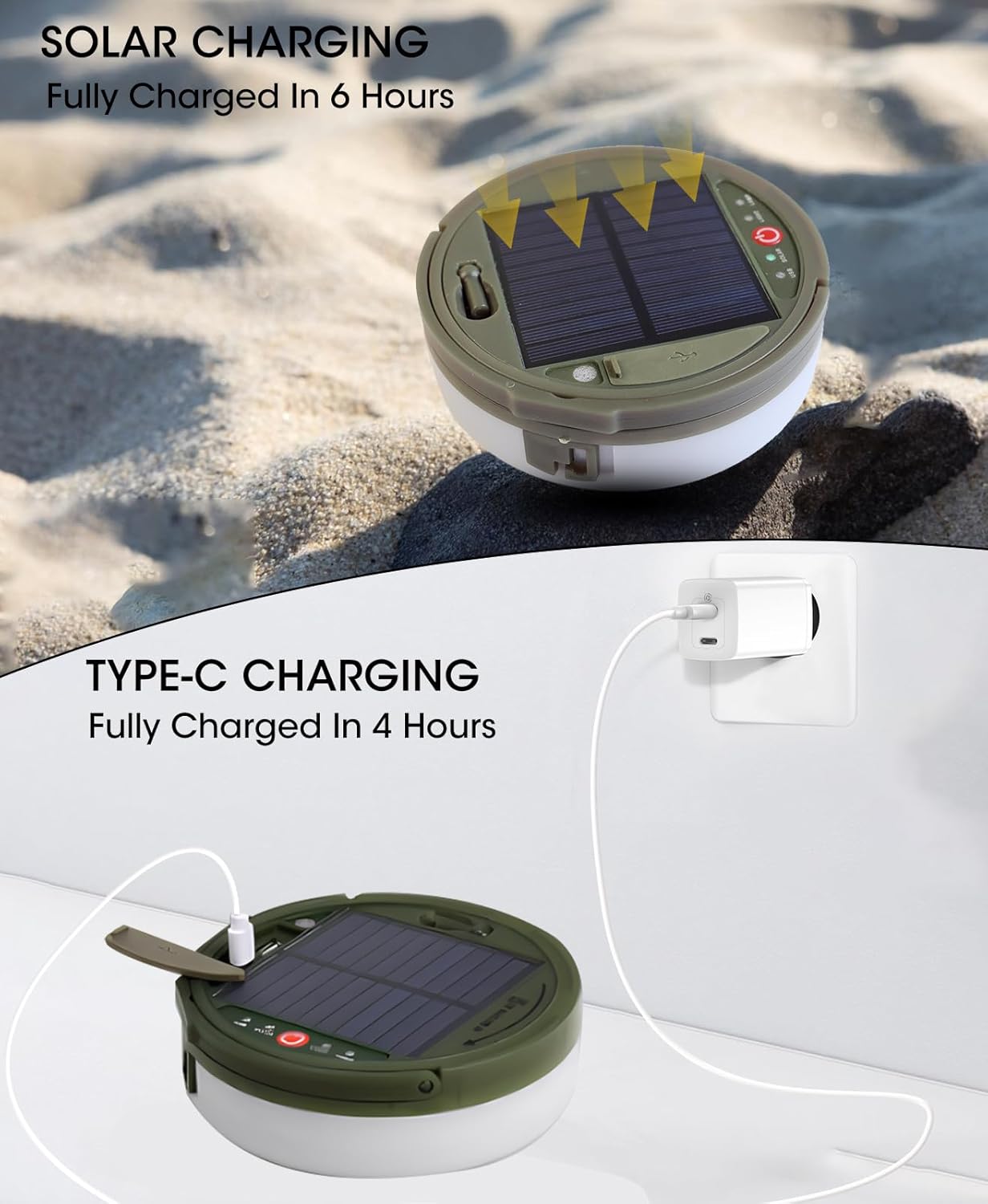 MQUPIN Solar Camping String Lights, 39.4 Ft Ultra Outdoor String Lights with 8 Lighting Modes, Solar Power and USB Rechargeable with Remote Control, Waterproof Portable Camping Lights for Yard Hiking - Image 4