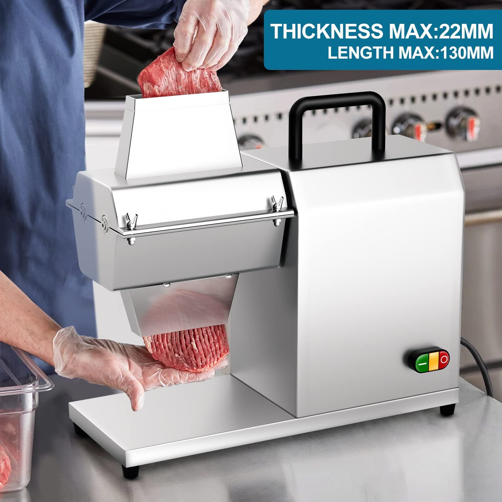 Elektrischer Fleischklopfer, 450 W, mit 54 Klingen, verstellbare Dicke 3 mm-22 mm, 304 Edelstahl für Rind, Truthahn, Huhn, Schwein, Fisch