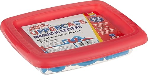 Educational Insights imanes con la letras del alfabeto con códigos de colores AlphaMagnets Uppercase (caja de 42).