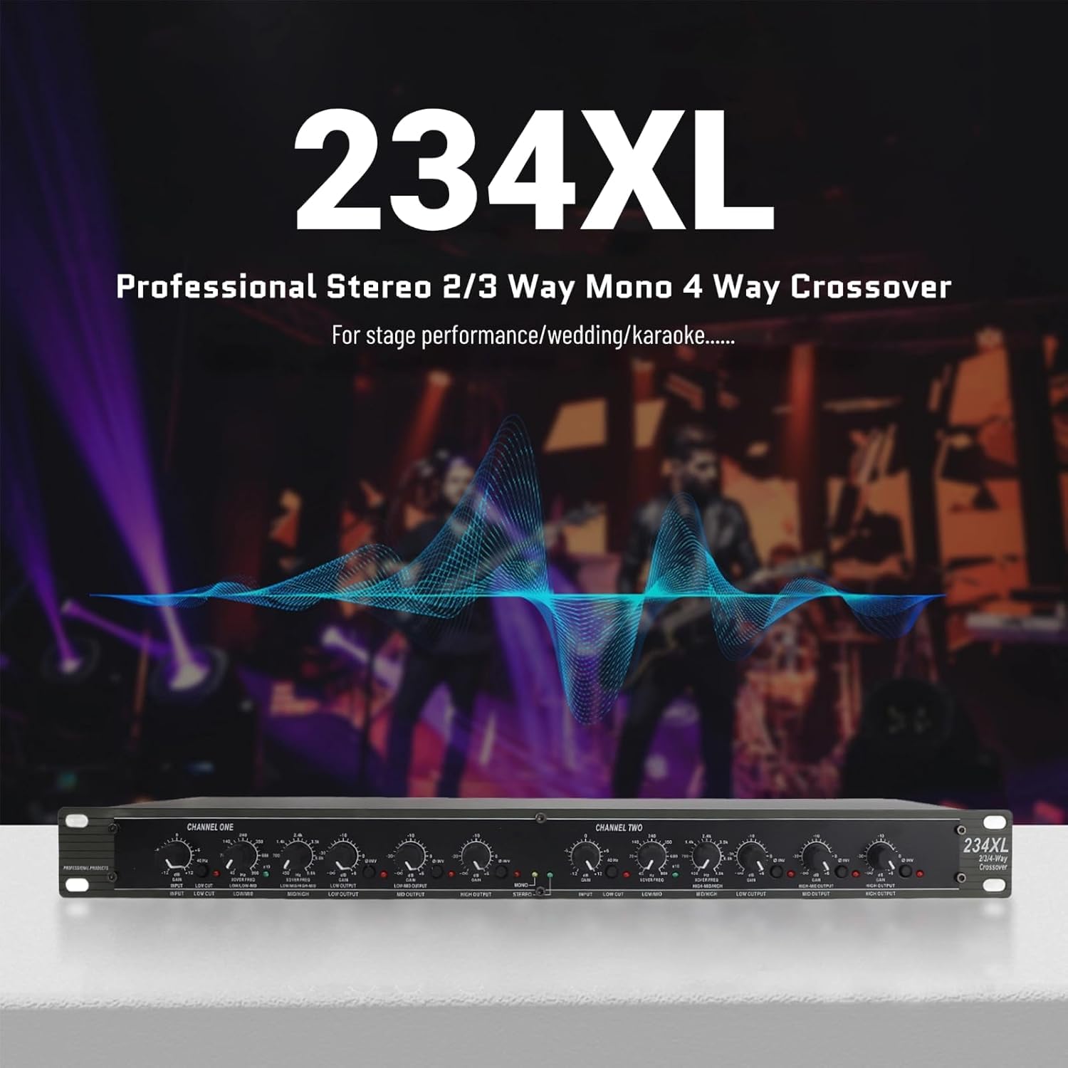 MX Professional 4-Way Audio Crossover with XLR Inputs & Outputs