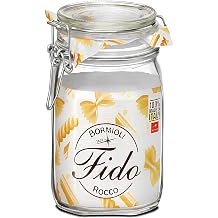 Bormioli Rocco Fido Storage Jar-Wire Bail-1 L-1 Pack, 1 liter, Clear