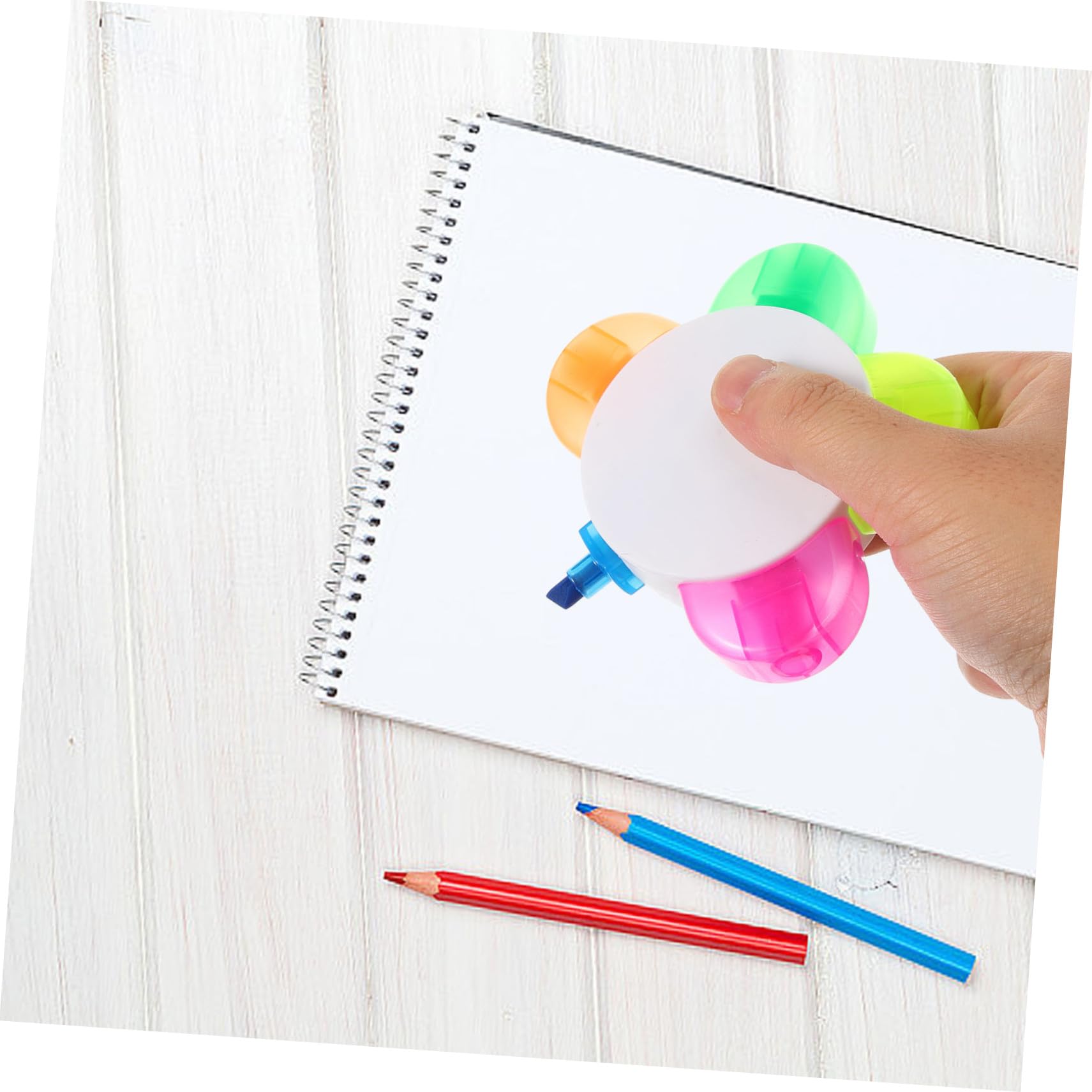 10pièces Surligneur Forme de Pétale à Couleurs Marqueurs Fluorescents Stylos pour Notes Étudiant et Fournitures Scolaires