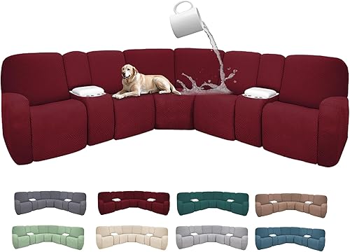 Miniatura 112 de Fundas 100% impermeables para sofá reclinable seccional, fundas para sofá reclinable en forma de L, funda para sofá seccional de esquina en forma de