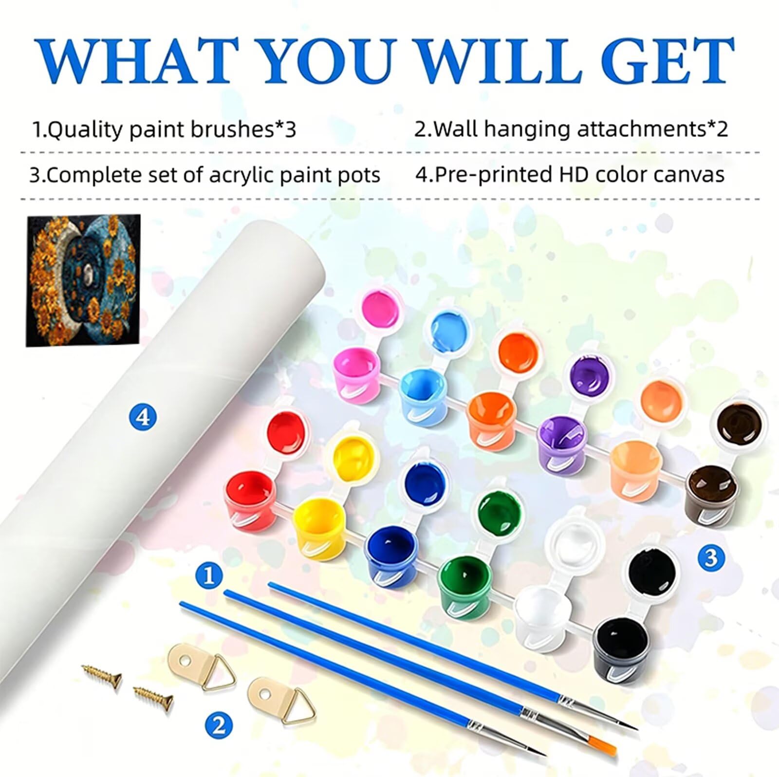 Peinture Numero Adulte Lune Peinture Numéro Chrysanthème DIY Coloriage par Numero Adulte 90x180cm avec Pinceaux et Acryliques, Sans Cadre, Kit Activité Manuelle Pour Décoration Été Maison Salon RB-33