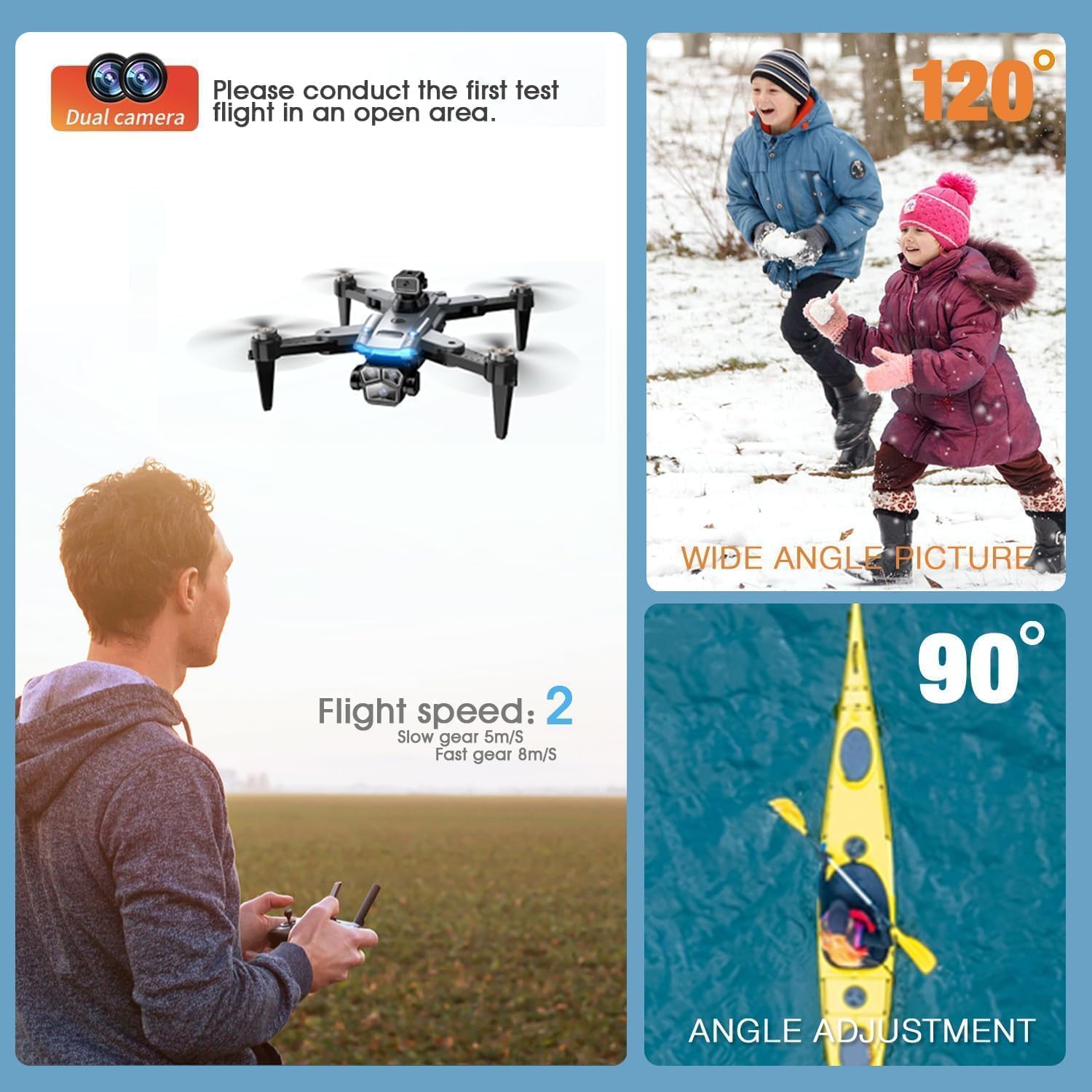 Drone with Camera 4k, HD Drones for Adults, Remote Controller with Screen,Foldable Portable Quadcopter, Obstacle Avoidance, Brushless Motor FPV