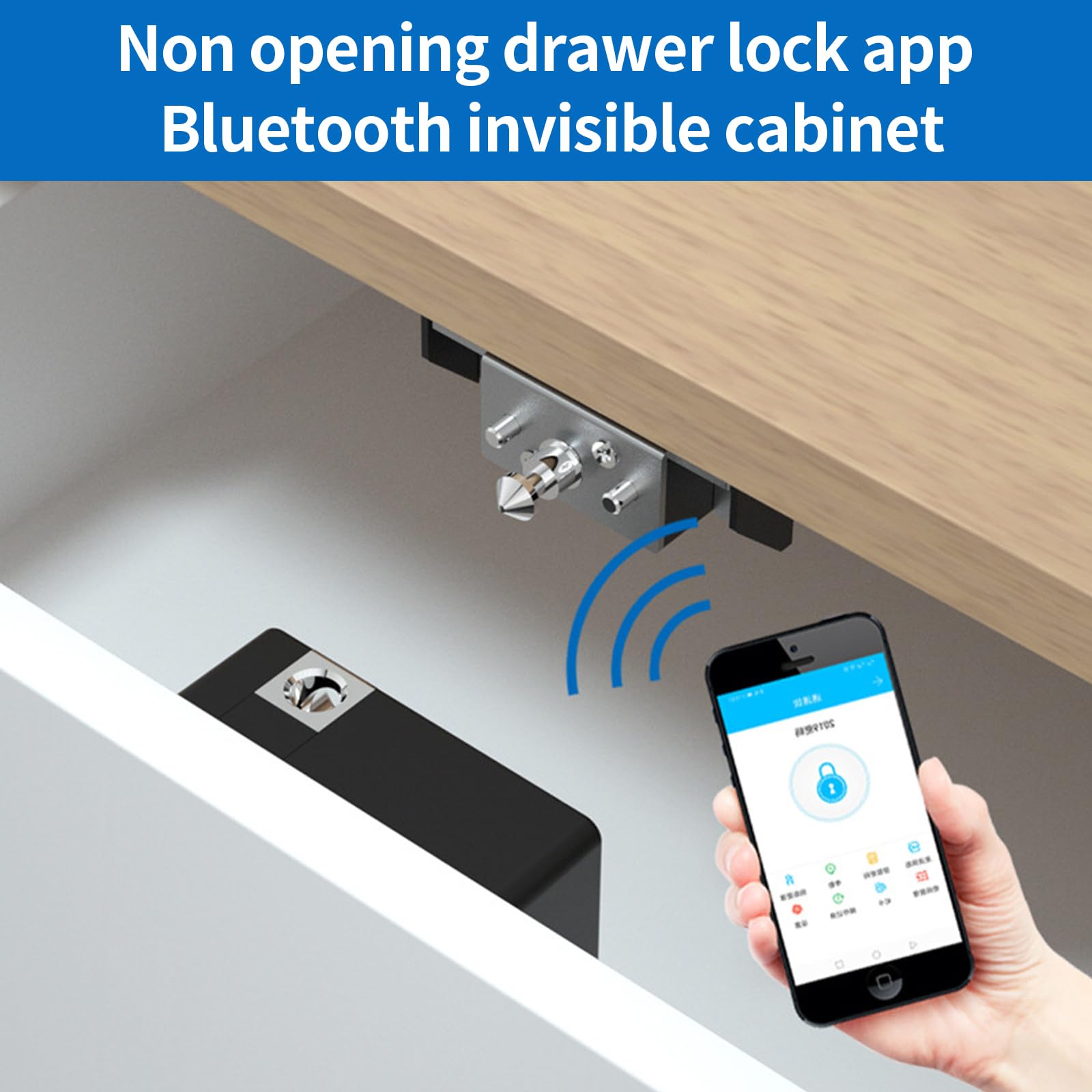 Smart Schubladenschloss,CEIEVER Smart SchrankSchloss mit Bluetooth APP/RFID Karte/NFC-Steuerung Elektronisches Möbelschloss für Briefkasten Liquor Kasten Aufbewahrungsschrank