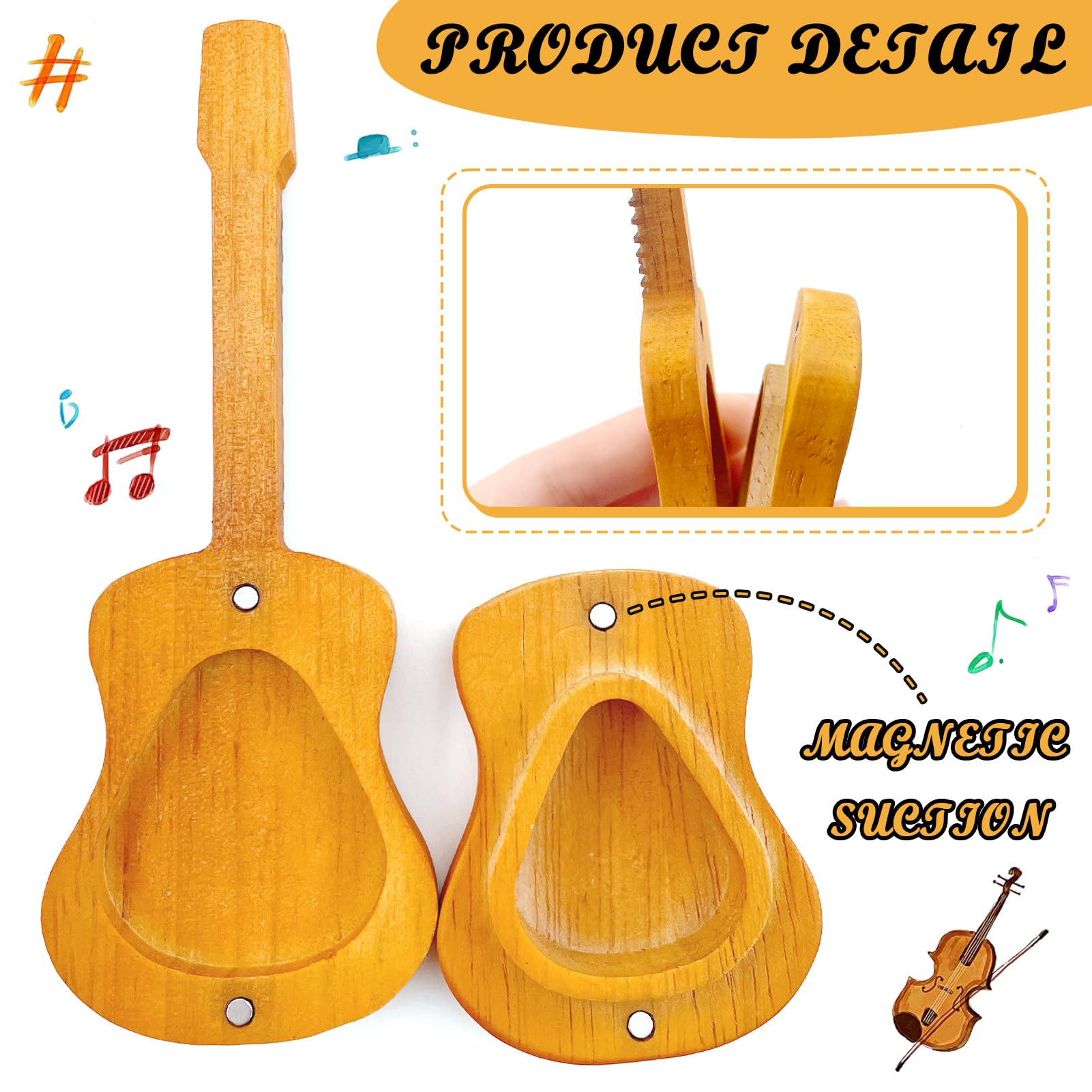 Médiators de guitare en bois personnalisés et étui sélection, médiators de guita