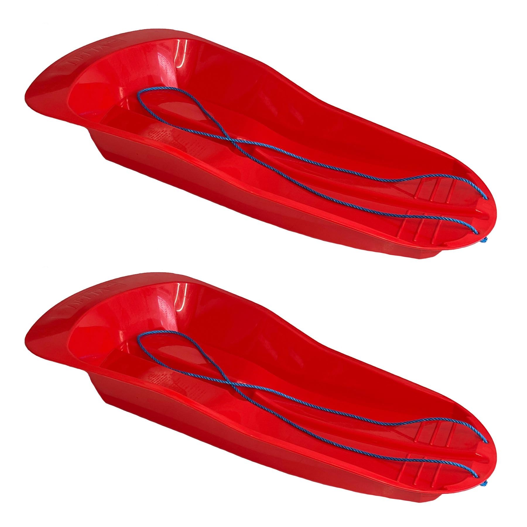 AB Tools Czerwone plastikowe wytrzymałe śnieżne sanki saneczkowe sanki bobslej 2 szt