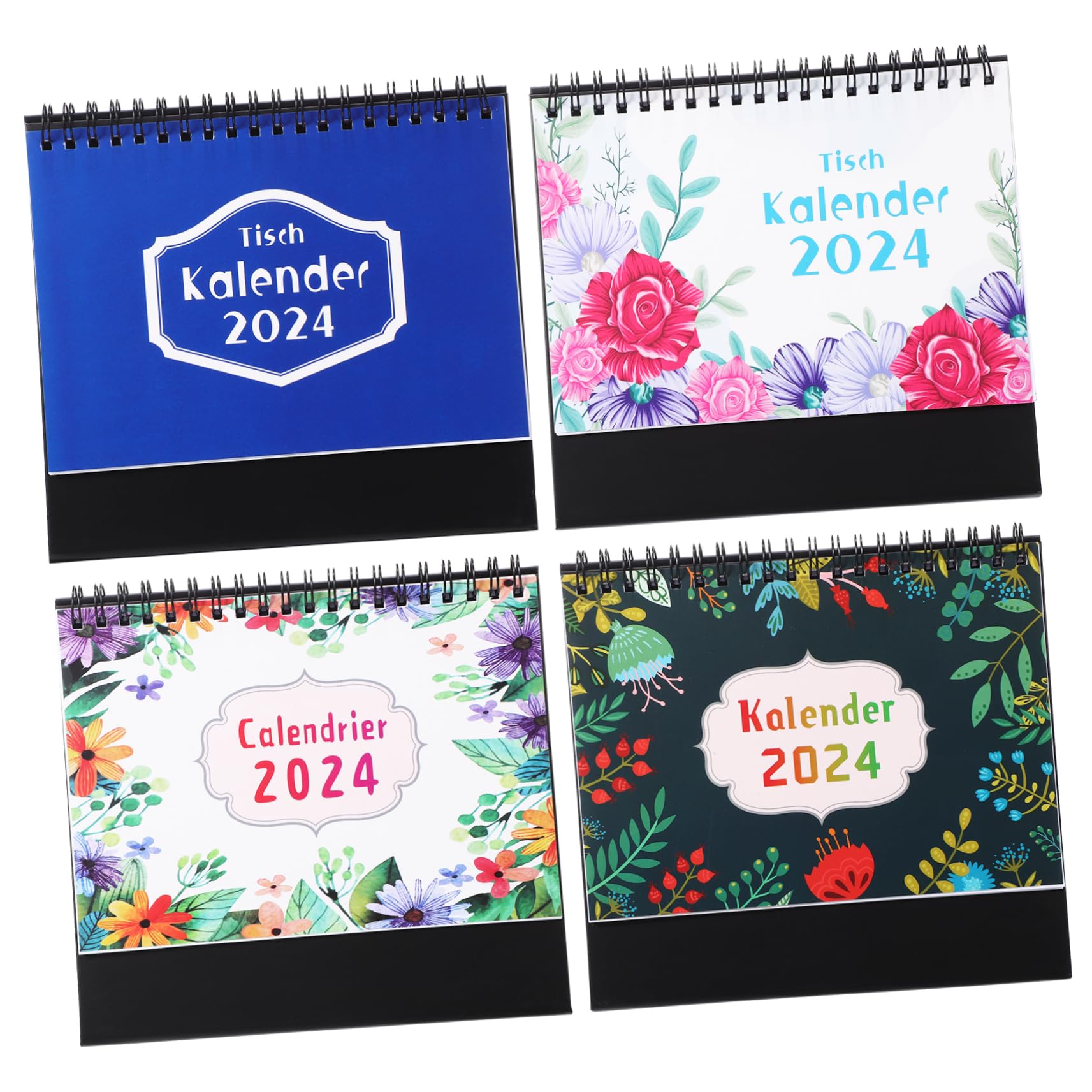 Didiseaon 4pezzi Calendario da Tavolo Design Due Spirali Accessorio da Ufficio per Casa Opzioni di Pianificazione Multifunzionali