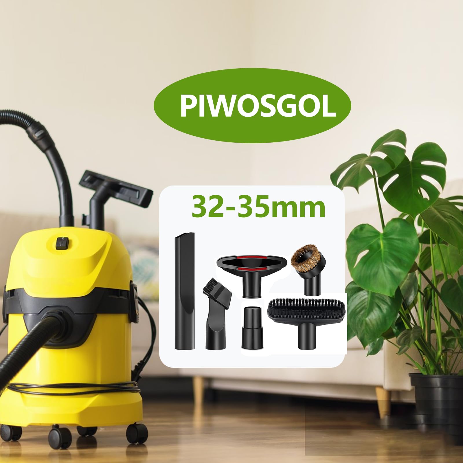 7 Pezzi Accessori Aspirapolvere Universale, Spazzola Aspirapolvere Universale mit 58cm Bocchetta Piatta Flessibile, Kit Accessori Aspirapolvere Compatibile con Aspirapolvere Diametro 32MM e 35MM