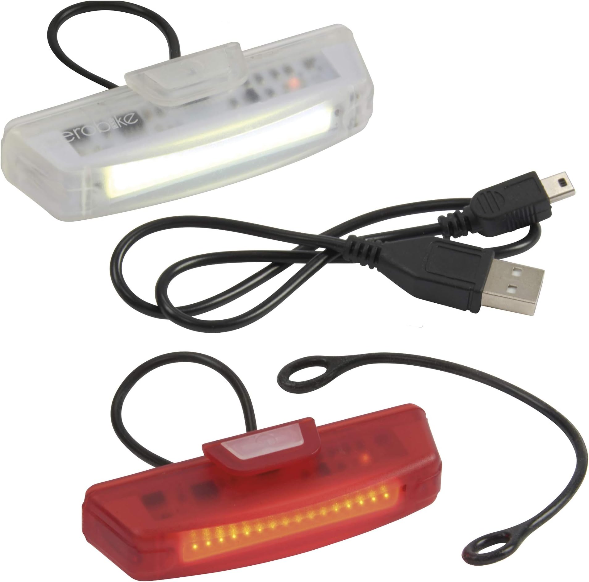 AEROBIKE Universal USB Rechargeable Front & Rear Bike Lights All Weather Headlight & Taillight