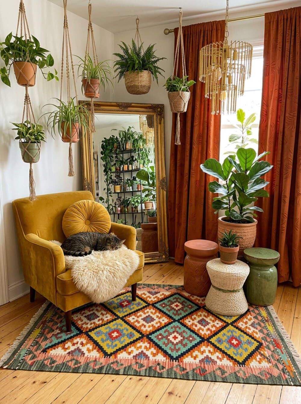 Kilim Tapis 100 % laine 126 x 80 cm, fait à la main, pièce unique de style Herat Boho multicolore, tissage plat, tapis d'entrée et chambre