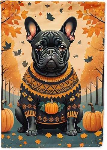 Caroline's Treasures DAC1045GF - Bandera decorativa para jardín de bulldog francés color negro, para jardín, jardín, jardín, multicolor
