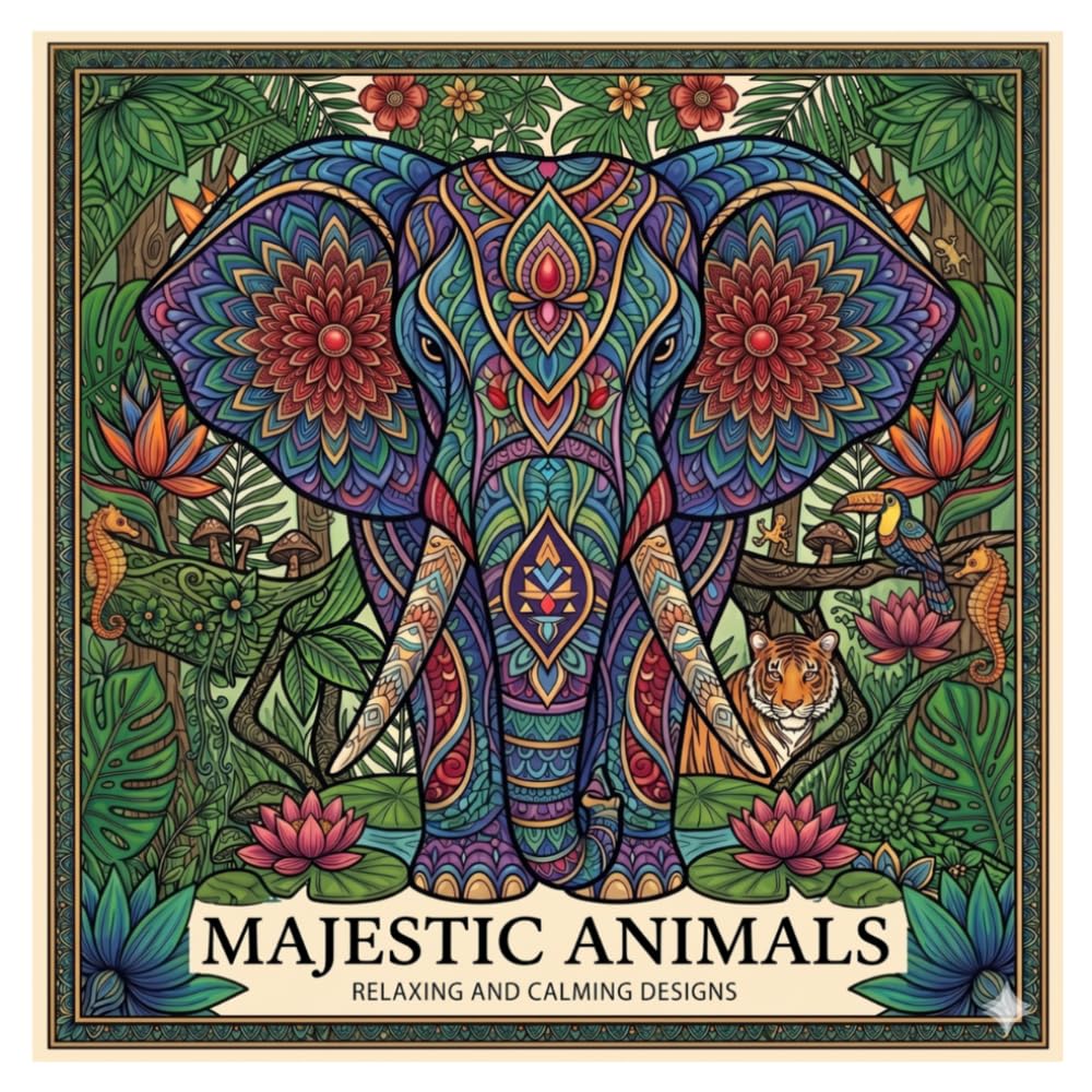 Wildly Detailed MAJESTIC ANIMALS: A STRESS RELIEF COLORING BOOK: High-Contrast Intricate Patterns for Creative Relaxation