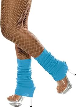 Neon Pintuck Leg Warmers (B×N) v28 Women's Neon Knit Leg Warmer for 80s Party Dance Sports