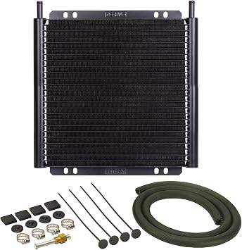 Derale 13504 Series 8000 Plate and Fin Transmission Oil Cooler , Black