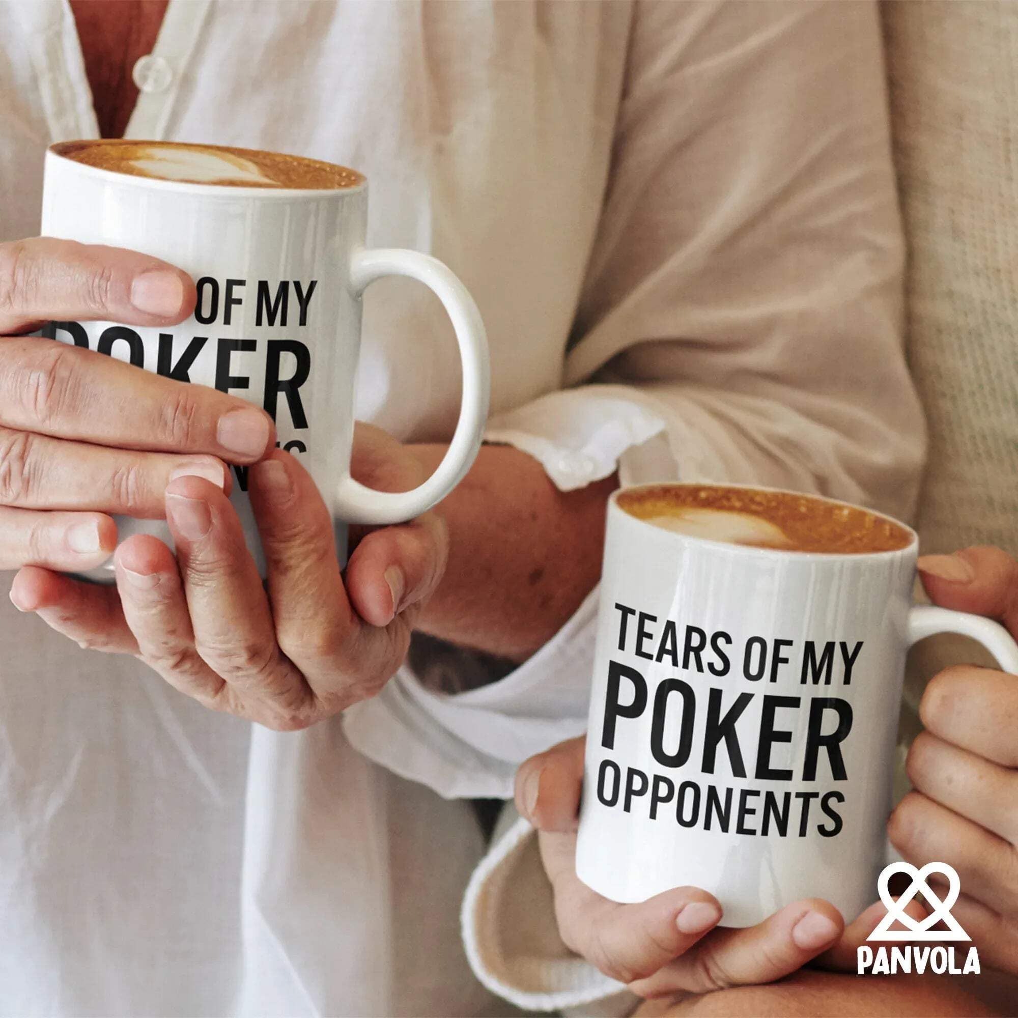 Panvola Tears of My Poker Opponents Funny Gift for Poker Lovers Players Coworker Friends Dad Mom Husband Wife Sister Brother Card Games Ceramic Coffee Mug (White, 11 oz)