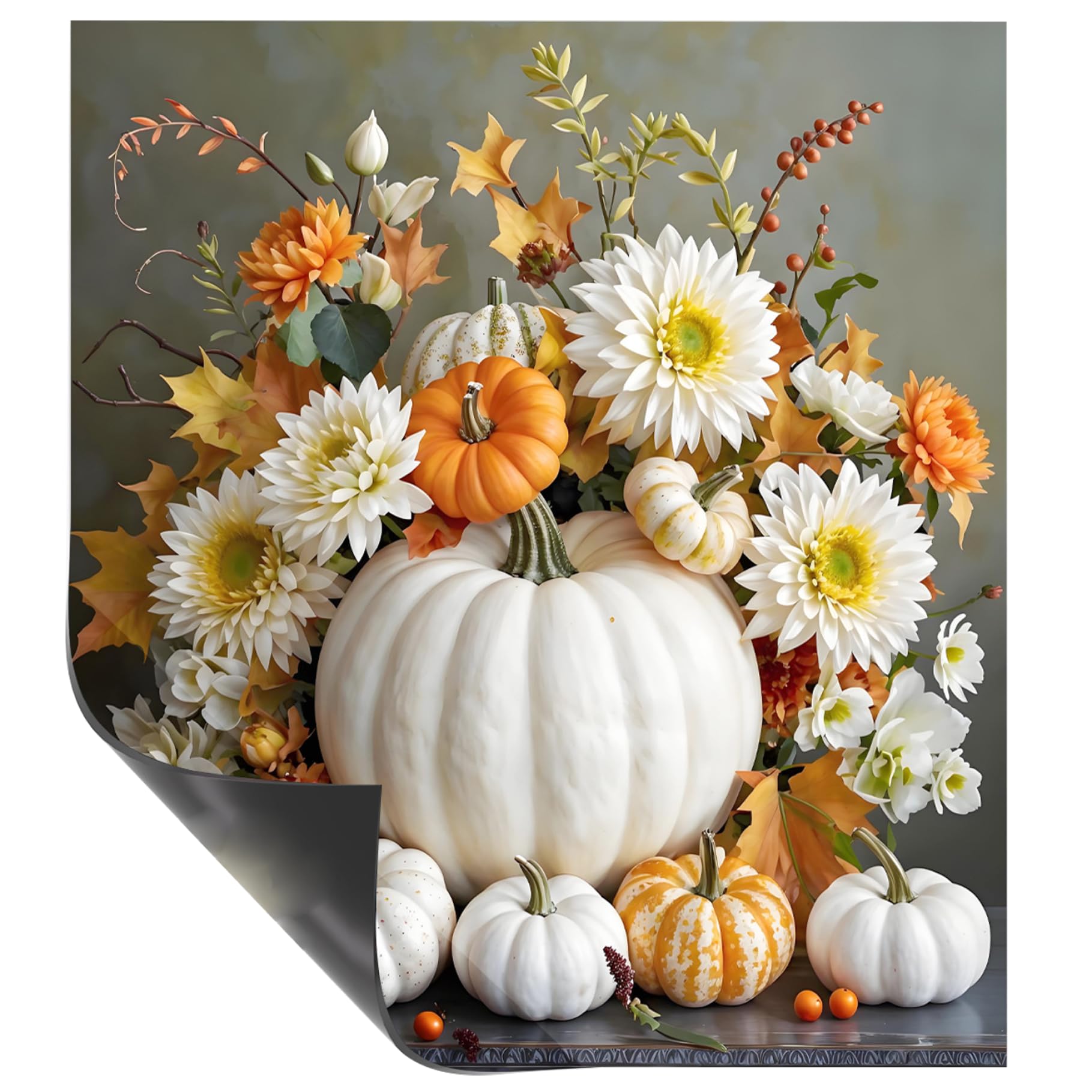Autocollant porte réfrigérateur magnétique et étanche 23x25.6 pouces fleur