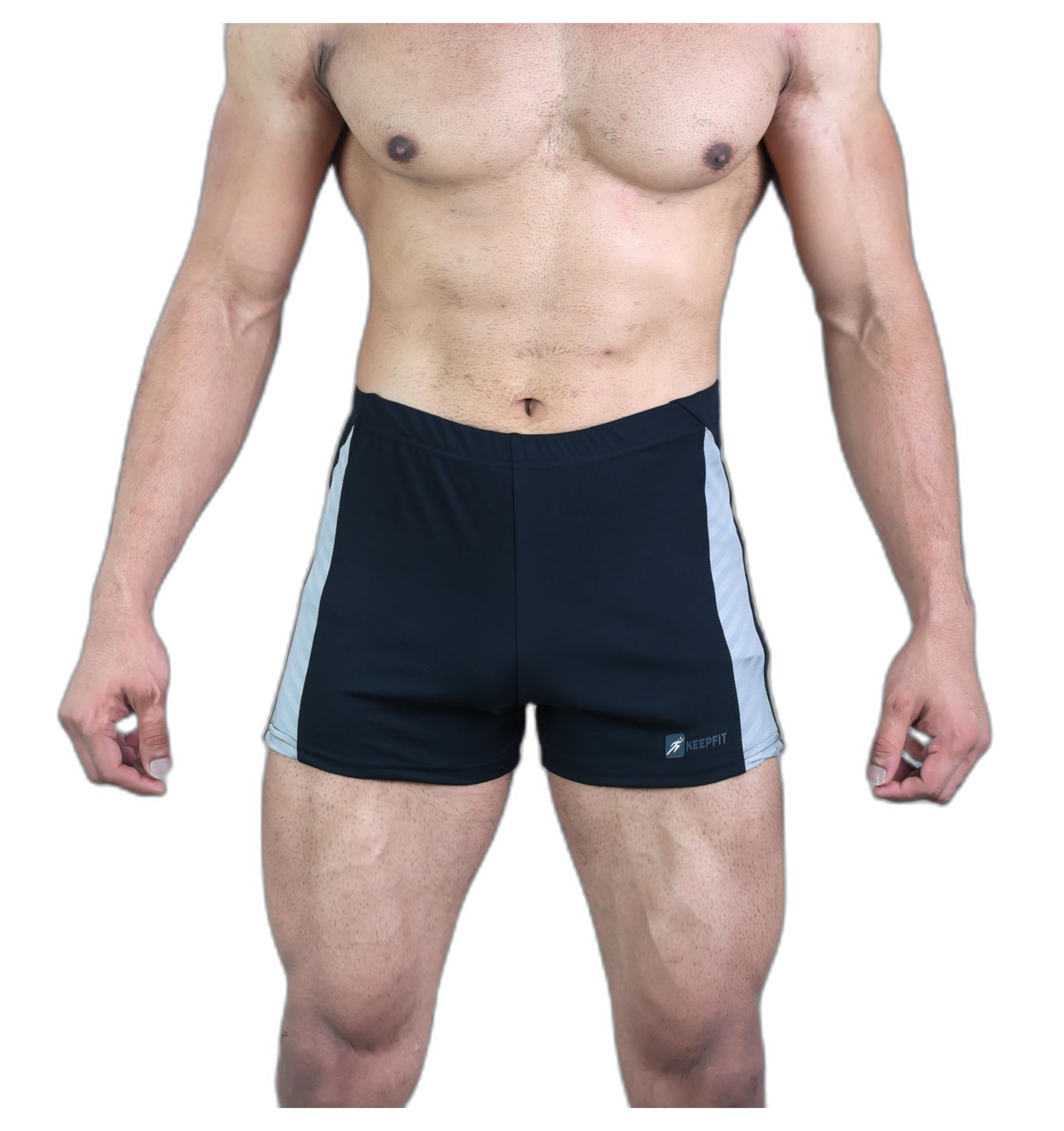 keepfit Men Black Swimming Trunks with Contrast Designing-picture-22