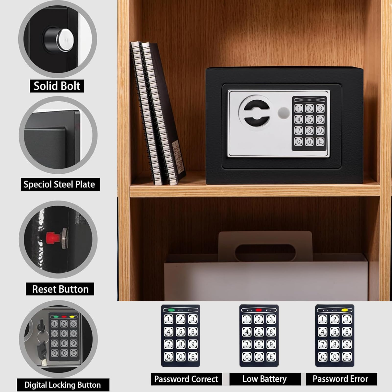 Digital Safe Box with Key - Image 2