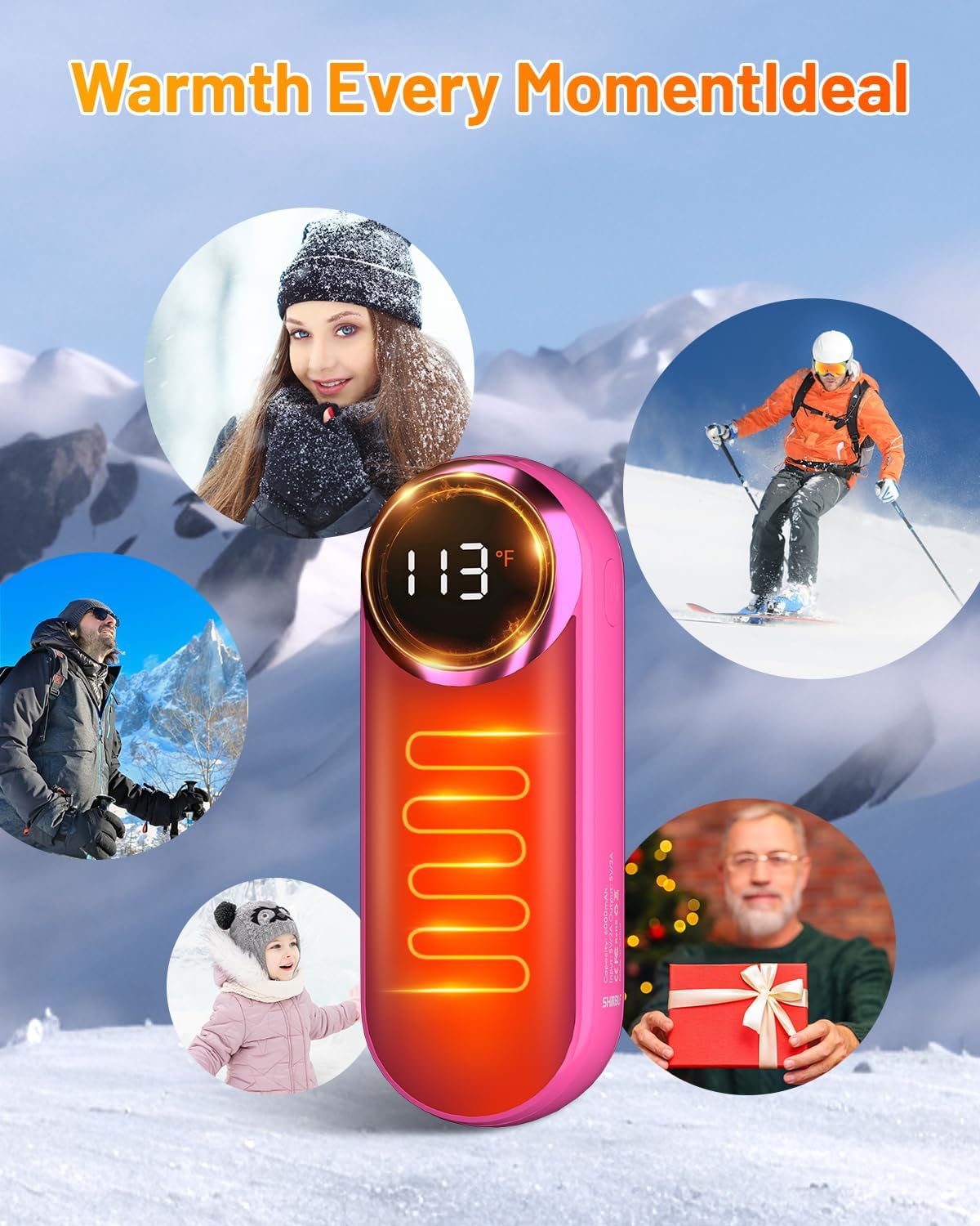 Rechargeable Hand Warmers 2 Pack - Magnetic AI Electric Hot Hands with LED Light, 3 Heat Settings Double Sided, 15H Battery Life, Portable Electric Heater for Outdoor,Hunting Camping , Christmas Gifts - Image 7