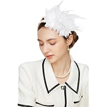 Gionforsy Women Fascinators Hats Feather Mesh Fascinator Headband Tea Party Hats Accessories for Women Wedding Cocktail