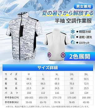 Amazon.co.jp: [BOACE] 空調作業服 ファン付き 半袖【2025新＆30000mAh