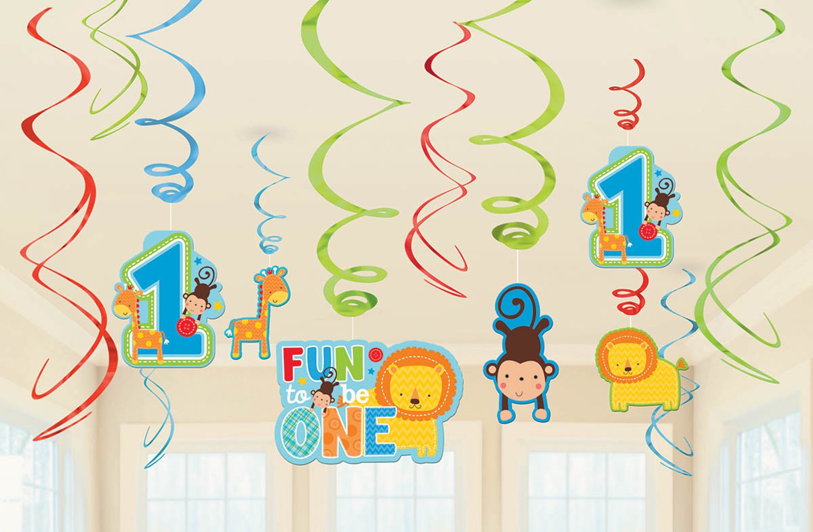 Amscan One Wild Boy Hanging Swirls Decorations