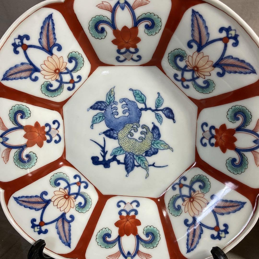 今右衛門 色絵 柘榴紋大皿 送料込み251010 今右衛門 色絵 柘榴紋