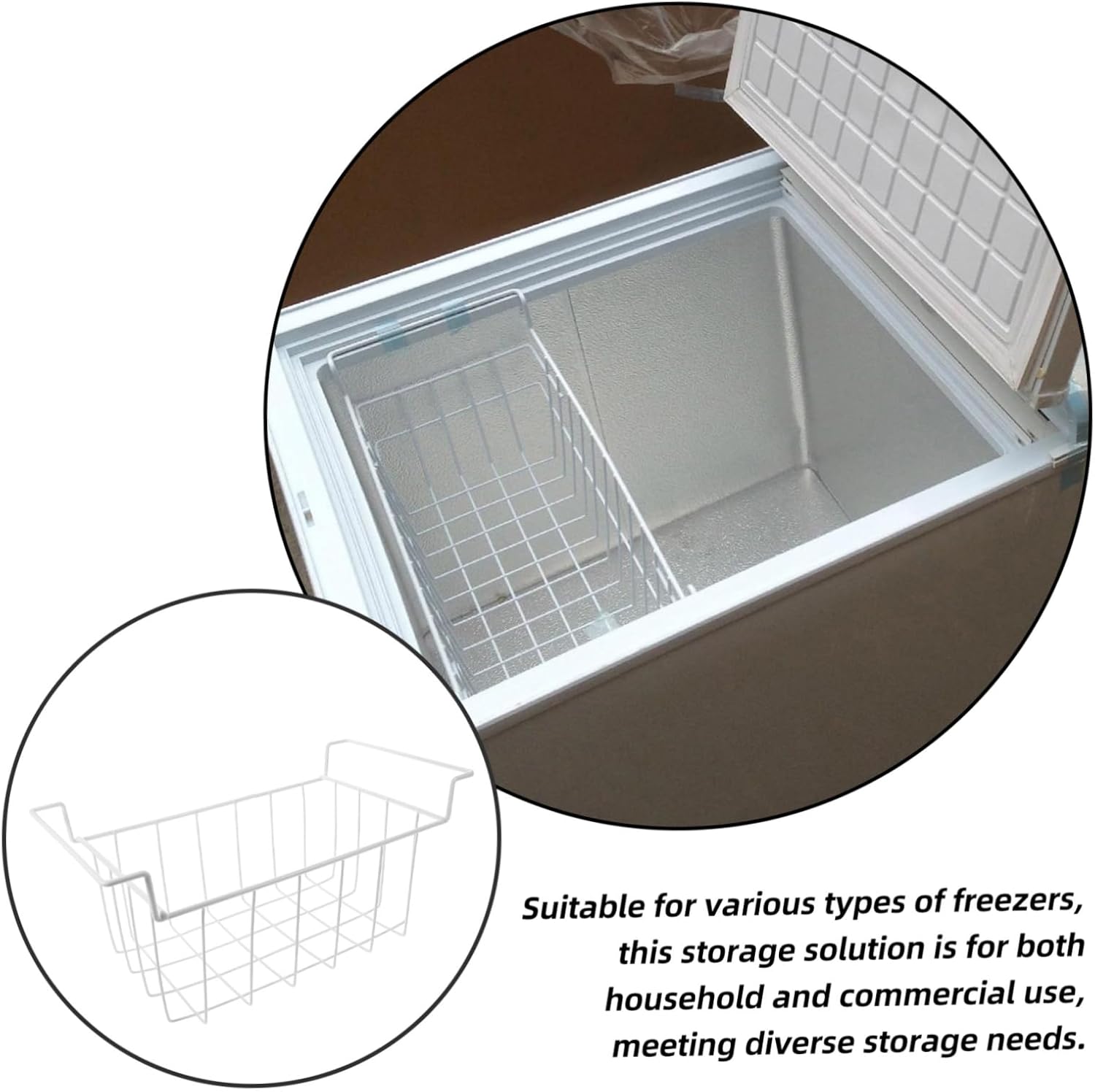 Alipis Freezer Baskets for Chest Freezer Hanging Wire Organizer Rack for Kitchen Storage Fit Mesh Bins for Efficient Space Optimization and Quick Access Easy to Clean Freezer Storage