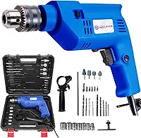 HOLTTER, Furadeira Elétrica de Impacto Parafusadeira 750W 2 Velocidades com Maleta e Kit Completo Mandril 3/8' 10mm 220V Hobby Uso Doméstico