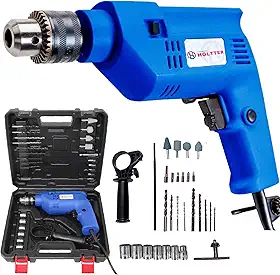 HOLTTER, Furadeira Elétrica de Impacto Parafusadeira 750W 2 Velocidades com Maleta e Kit Completo Mandril 3/8' 10mm 220V Hobby Uso Doméstico
